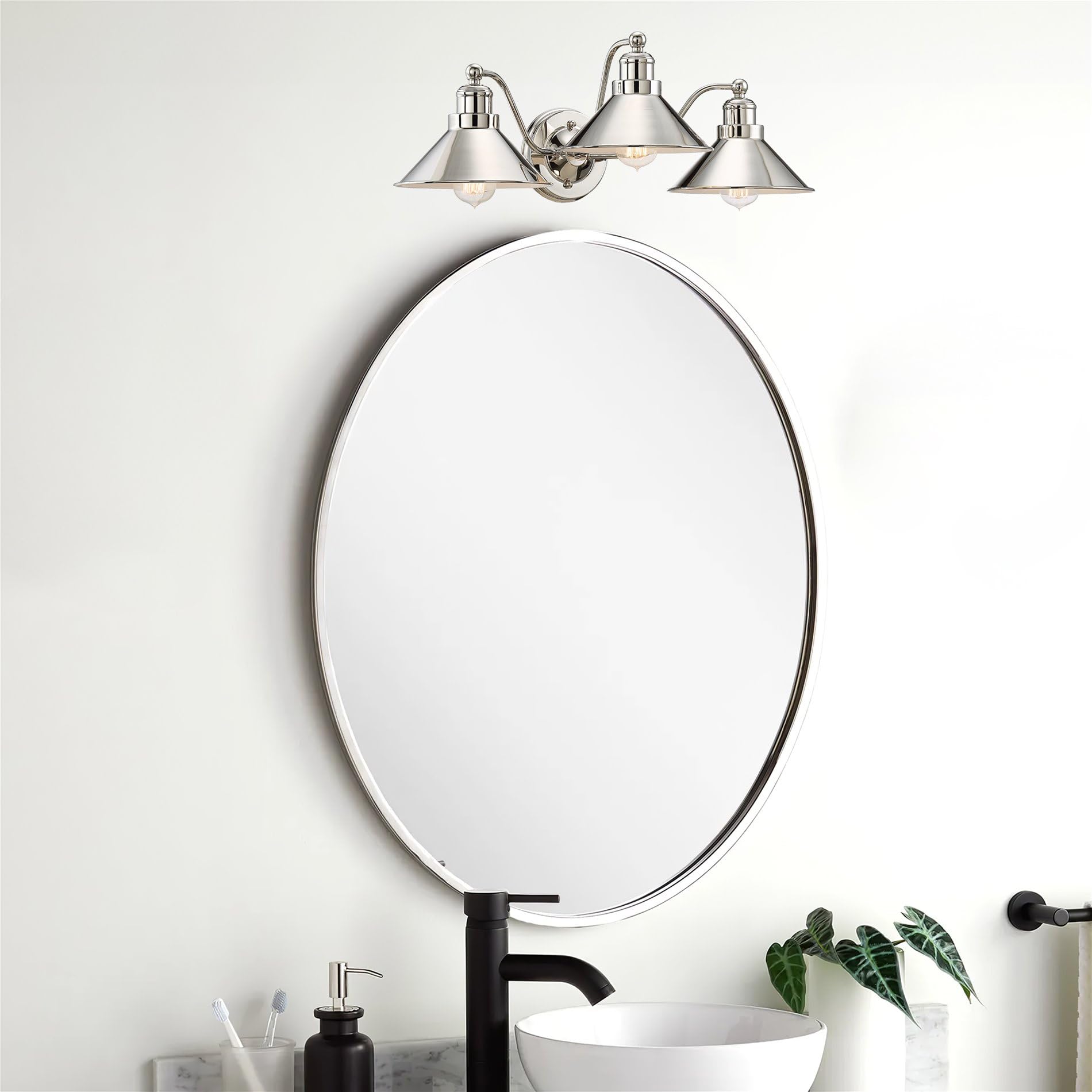 Kira Home Welton 3-Light Bathroom Light, 25.5 Polished Nickel, Metal, Modern Farmhouse Vanity Fixture, Model Rv-Wb4833-Pn