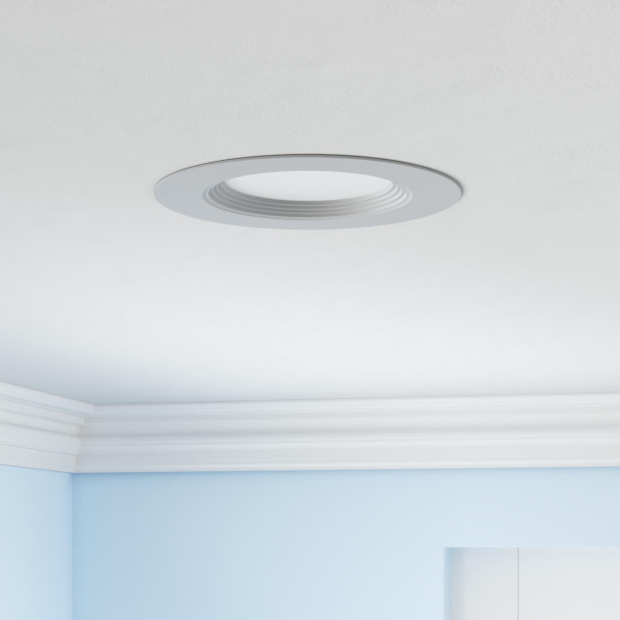 Bbounder 12 Pack 5/6 Inch Led Retrofit Recessed Lighting, Selectable 5Cct, Baffle Trim Can Lights, Dimmable, 12.5W=100W, 950 Lm, 2700K/3000K/4000K/5000K/6000K Adjustable, Dimmable Recessed Lighting