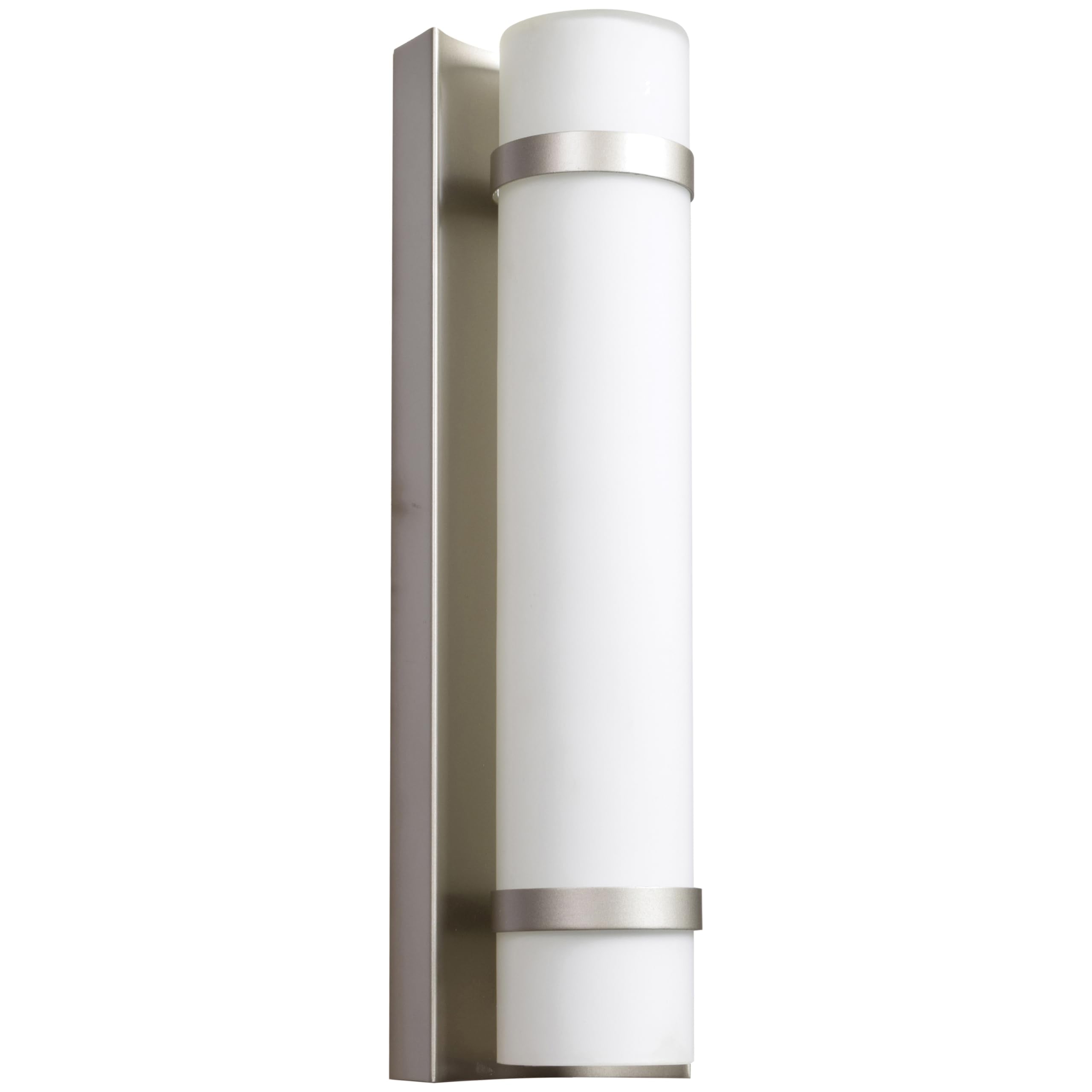 Cilindro LED Outdoor Wall Mount - 15"H - Brushed Steel - Opal Glass Diffuser