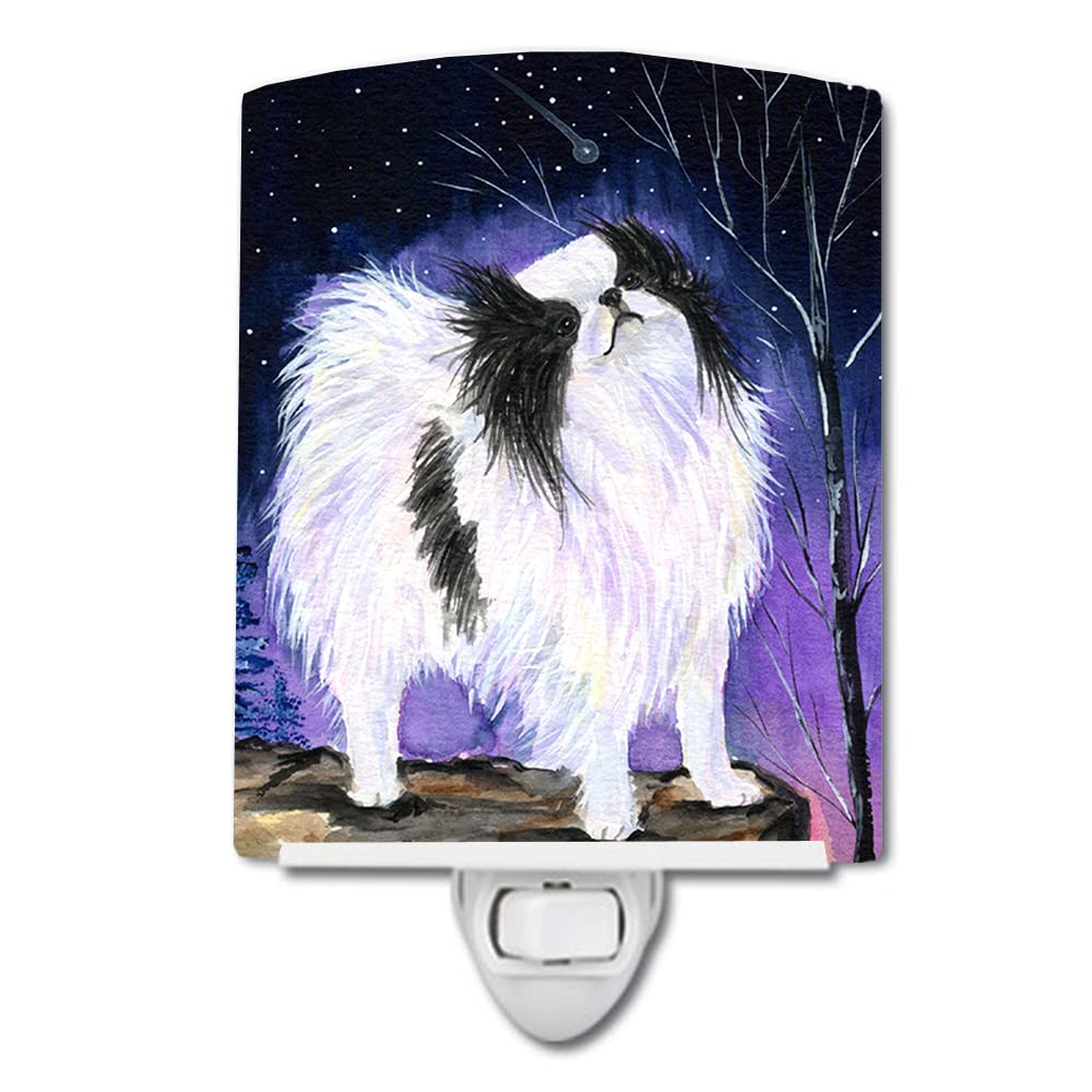 Caroline'S Treasures Ss8070Cnl Japanese Chin Ceramic Night Light Compact, Ul-Certified, Ideal For Bedroom, Bathroom, Nursery, Hallway, Kitchen, 6X4X3, Multicolor