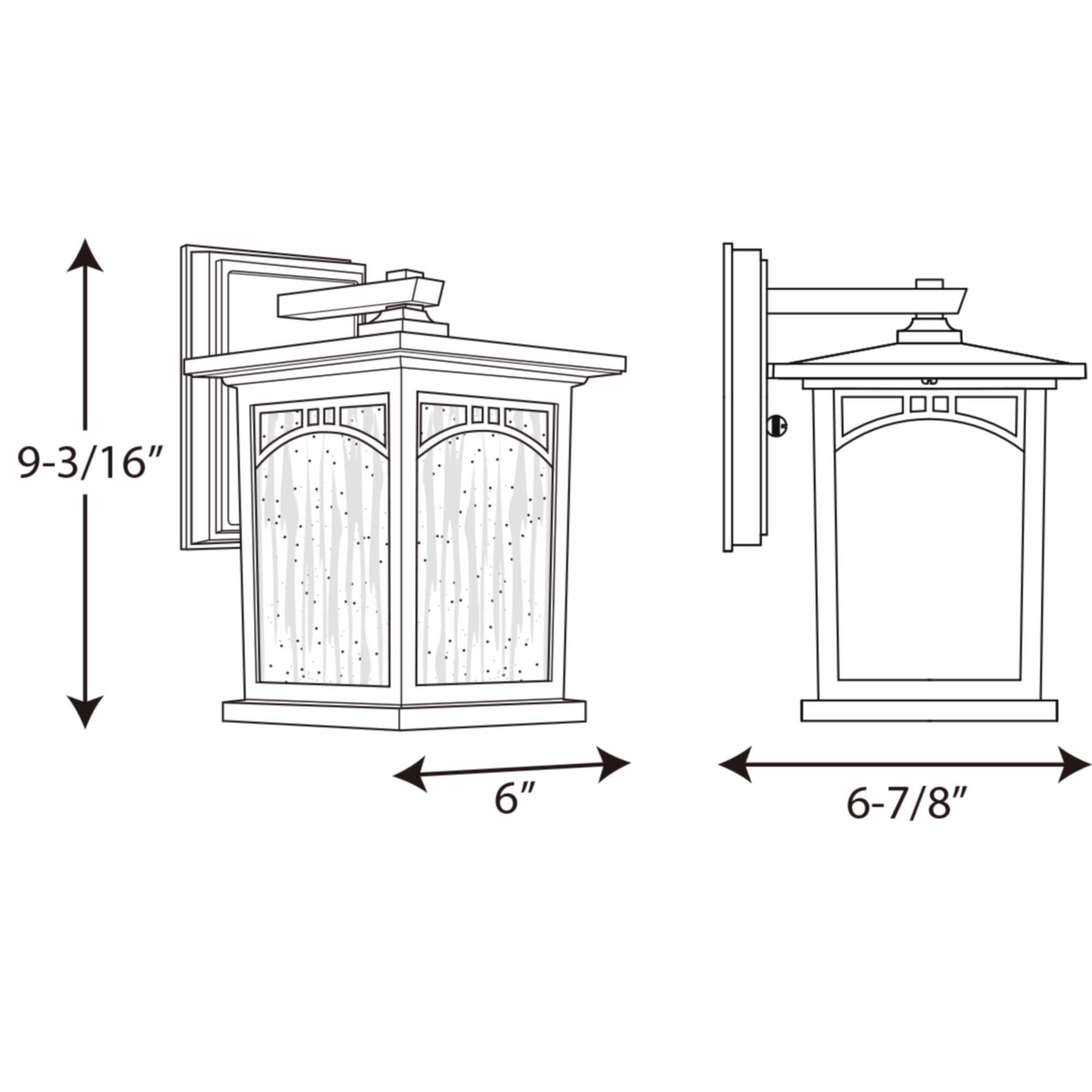 Progress Lighting 1-Light Outdoor Wall Lantern Antique Bronze 6in Umber Glass P6052-20