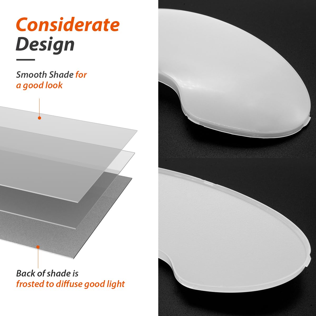 Dream Lighting 12V RV Interior LED Ceiling Light, 6" Oval, 4.5W, 3500K Soft White, Black Shell, Model 0016043CW-black