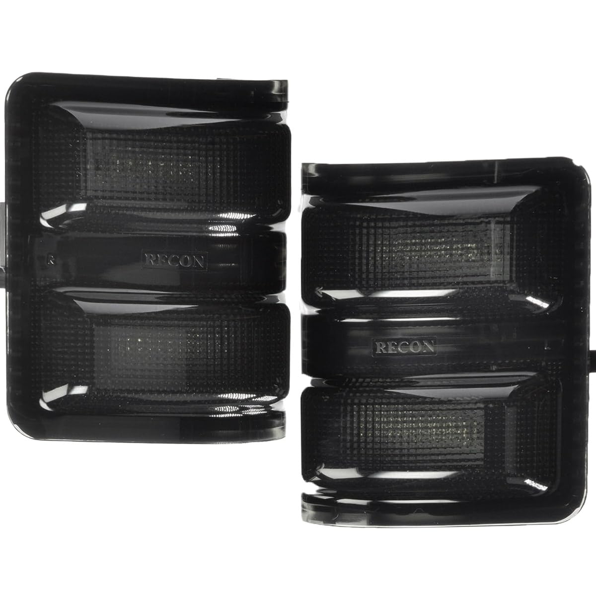 Recon - Fits 08-16 Super Duty (F250, F350, F450) Side Mirror Lenses Ultra Bright White Or Amber Led Lights - Smoked Lens (White