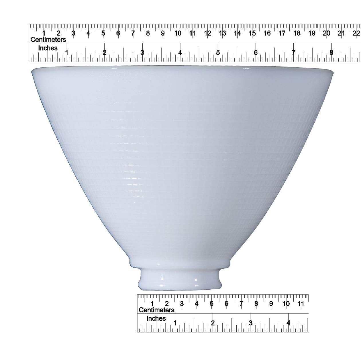 B&P Lamp I.E.S Style Reflector Shade, 8 Inch Diameter, White Opal Glass, Waffle Pattern, Model 8391ALS