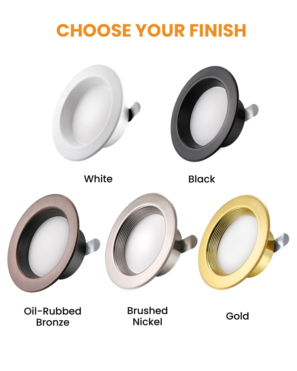 Wembanma 4 Inch Led Recessed Lights - Retrofit Can Lighting  800Lm  9W  Selectable Cct 2700K/3000K/4000K/5000K/6000K  Dimmable  Baffle Trim  Replacement Conversion Kit 4Inch 12P White