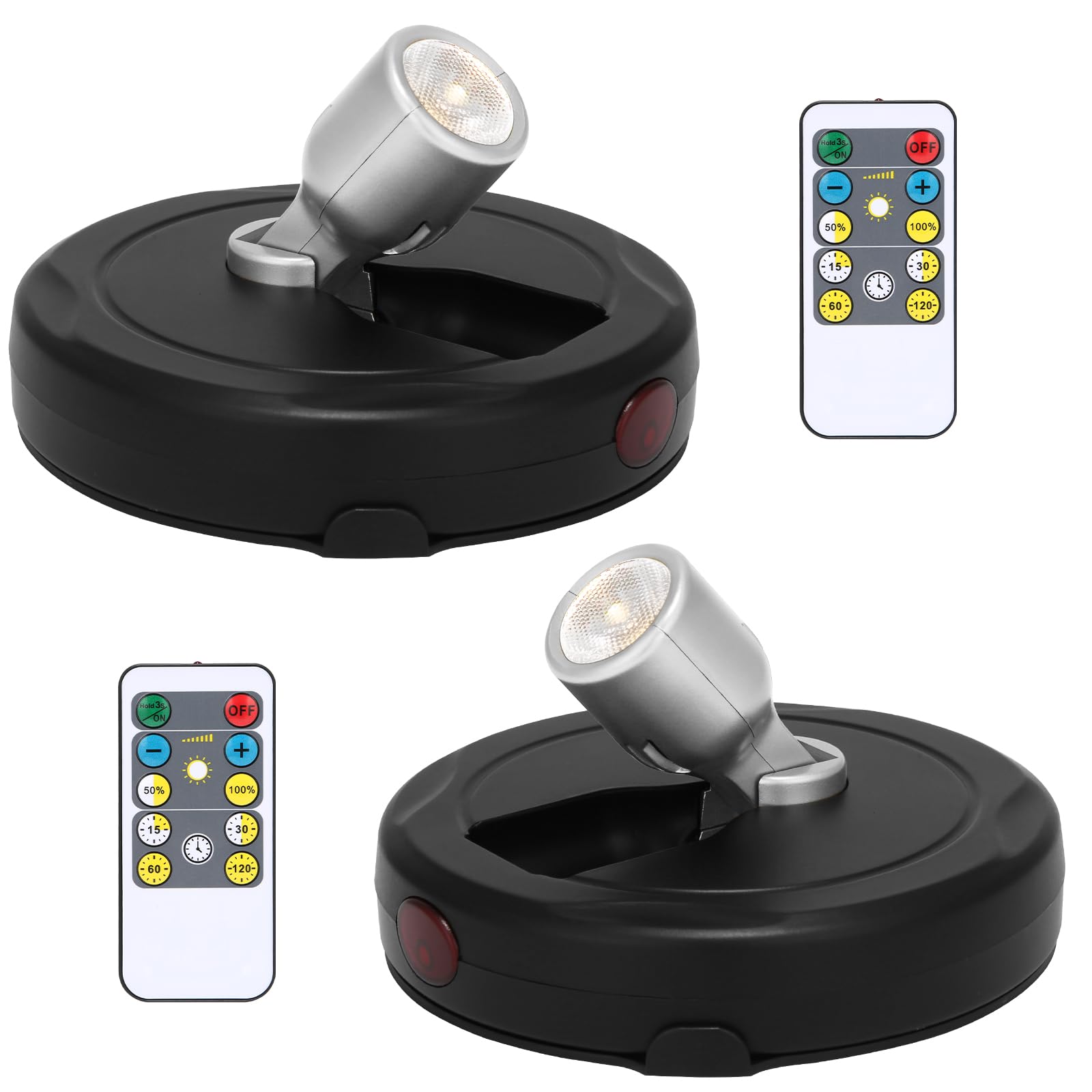 LED Spotlight Battery Operated, Wireless Picture Light, Accent Spot Light for Indoor Plant Tree, Display Puck Lights with Remote