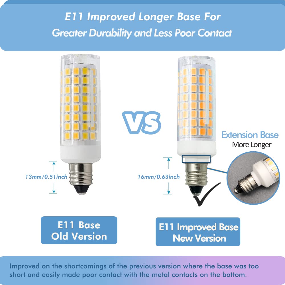 Zssxoled [Pack Of 5] E11 Led Bulb 7W Dimmable E11 Mini Candelabra Base 75W Halogen Equivalent, T3/T4 Jd E11 Led Light Bulb For C
