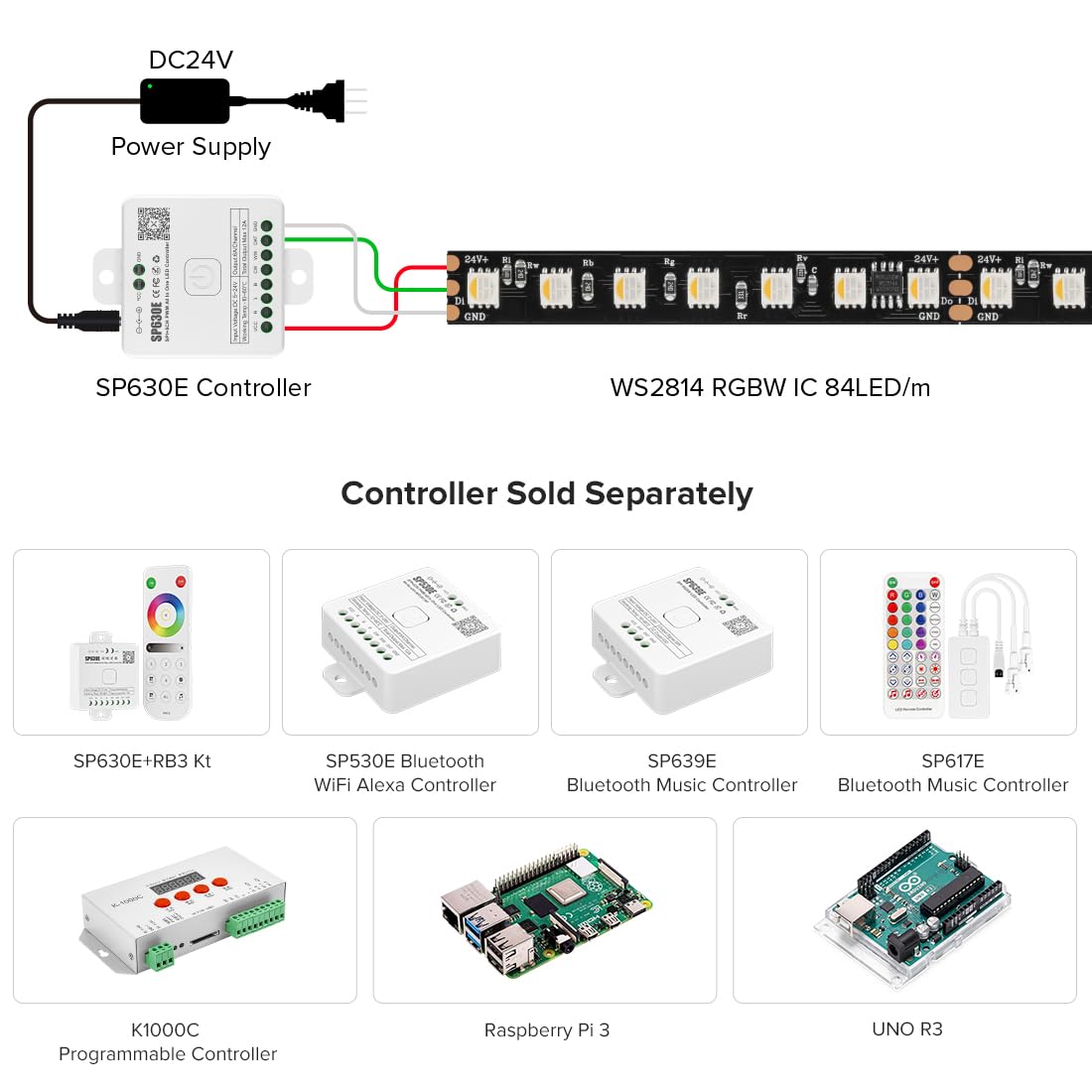 Btf-Lighting Ws2814 Ic Rgbw Rgb+Cool White(Similar Ws2812B) Addressable Dc24V 16.4Ft 84Led/M 14Pixel/M 4 Colors In 1 Dream Color