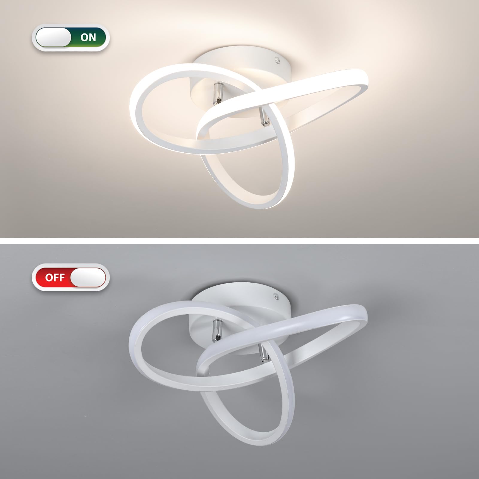 Modern Led Ceiling Light Fixtures,4500K Daylight White Semi Flush Mount Hallway Ceiling Light For Bedroom Bathroom Kitchen Balco