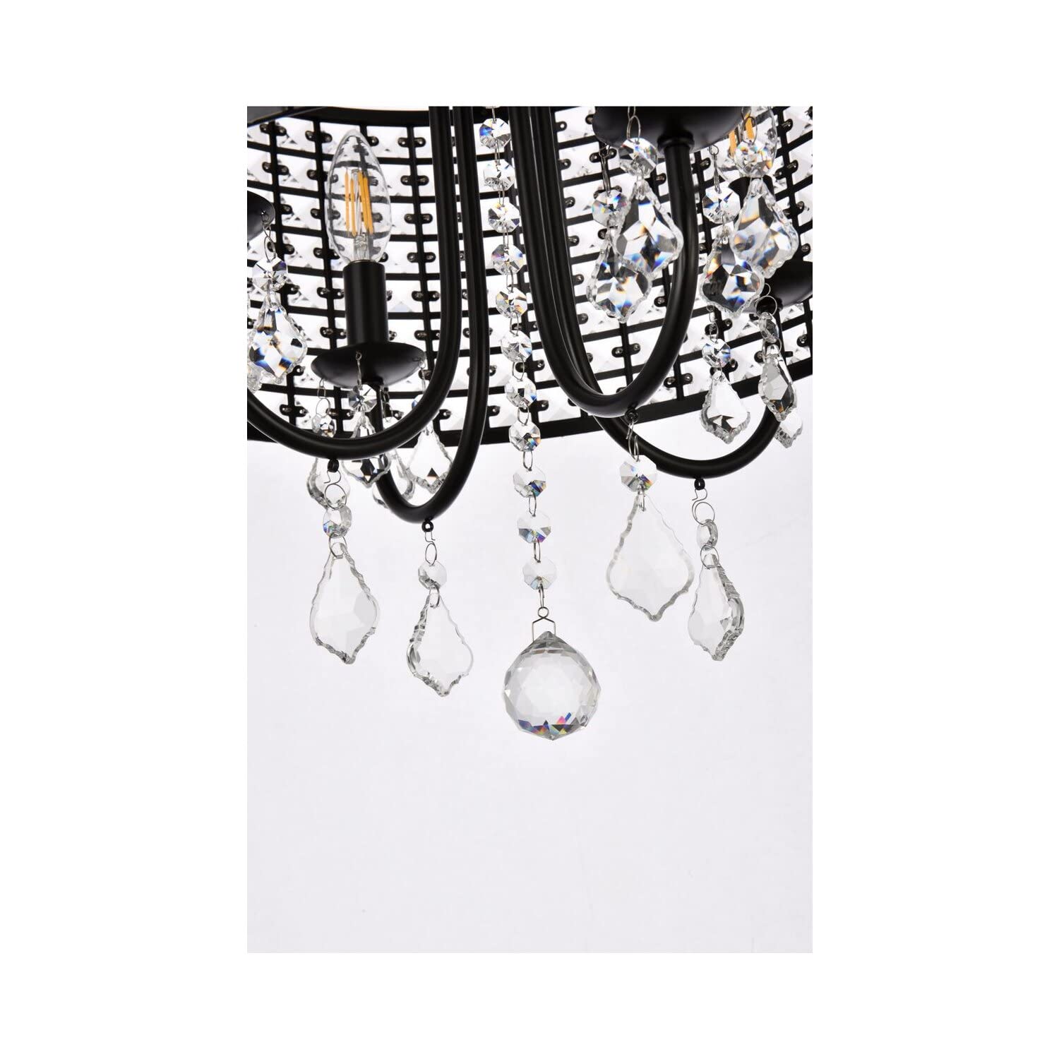 Living District Elise 4-Light Transitional Metal Pendant in Black