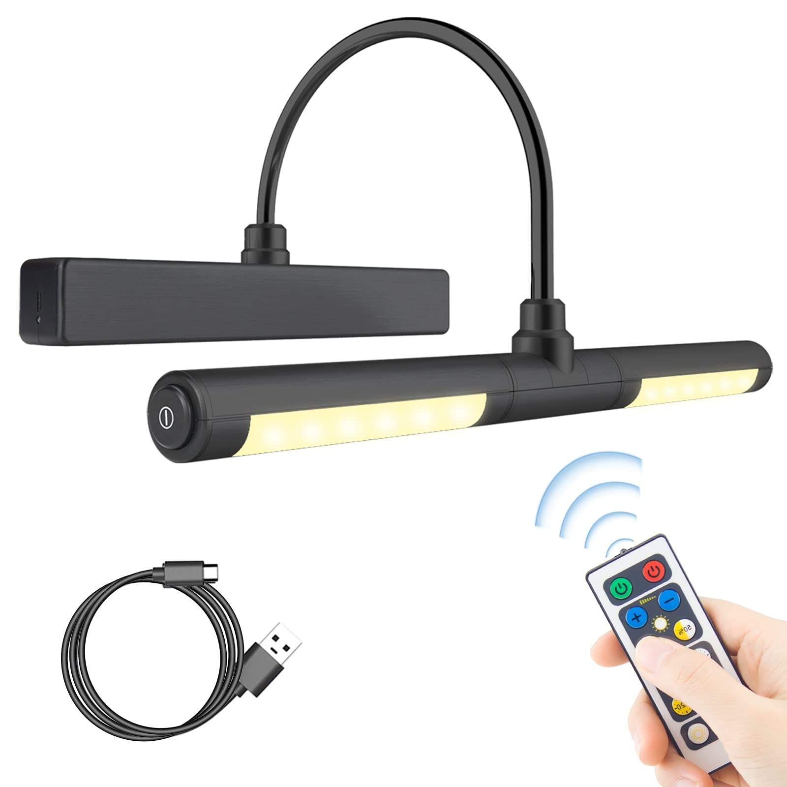 Picture Lights for Paintings,Recgargeable Battery Wireless Art Light with Remote Control,Dimmable and Timer Off Display Light wi