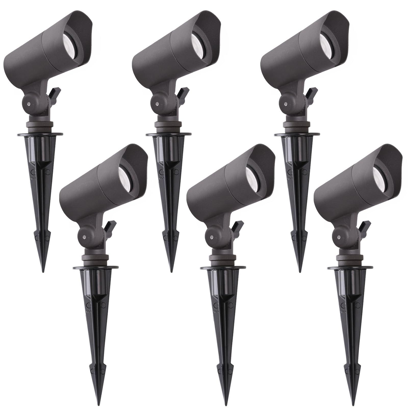 E ENERGETIC LIGHTING LED Landscape Lights, 12V Low Voltage, Warm White 3000K, Aluminum, 6 Pack, Model ZDL1133, Outdoor Waterproof