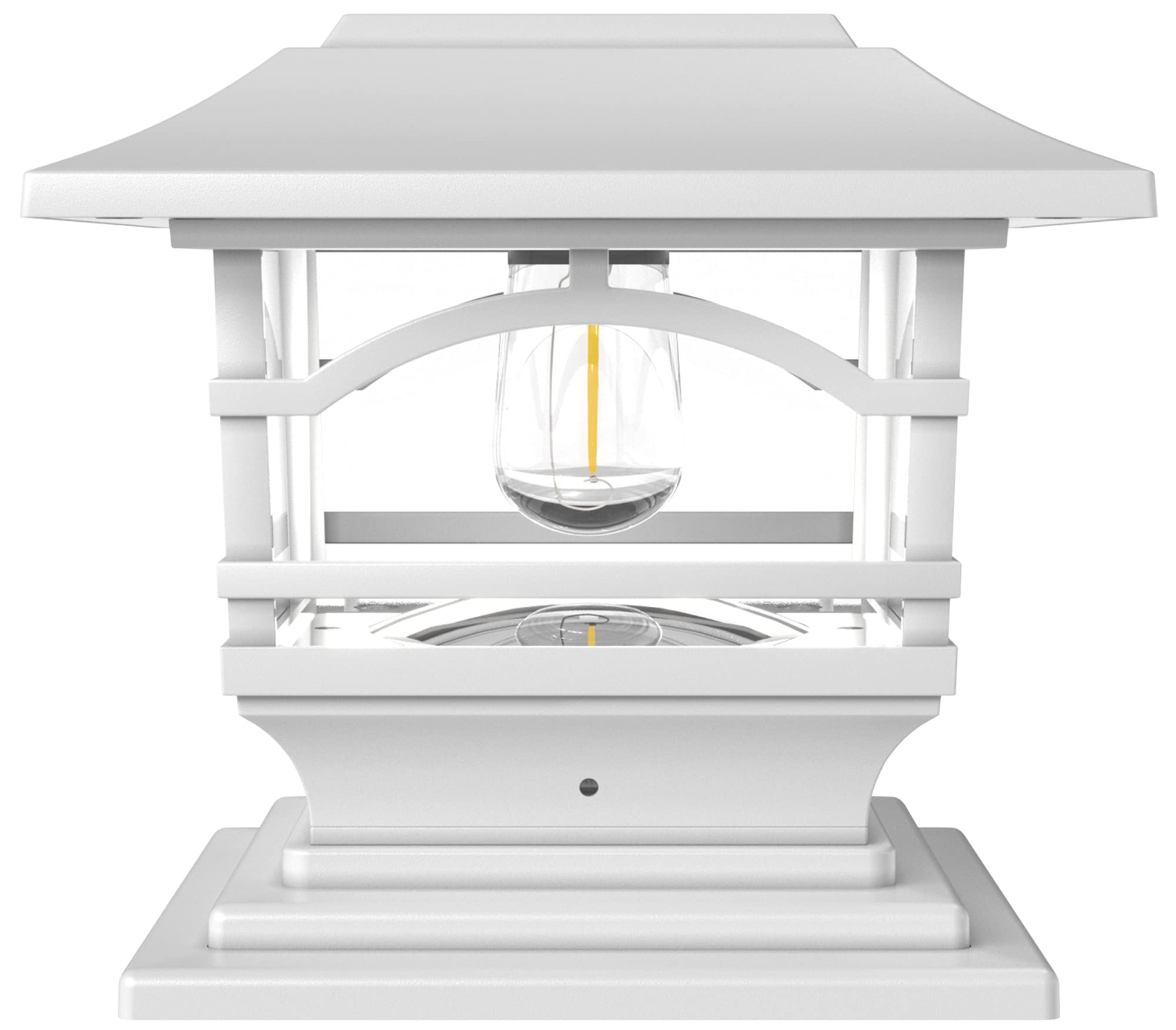 Davinci Lighting Edison Solar Post Cap Lights - 4X4/5X5/6X6 - Bright Led - Pearl White - 1 Pack