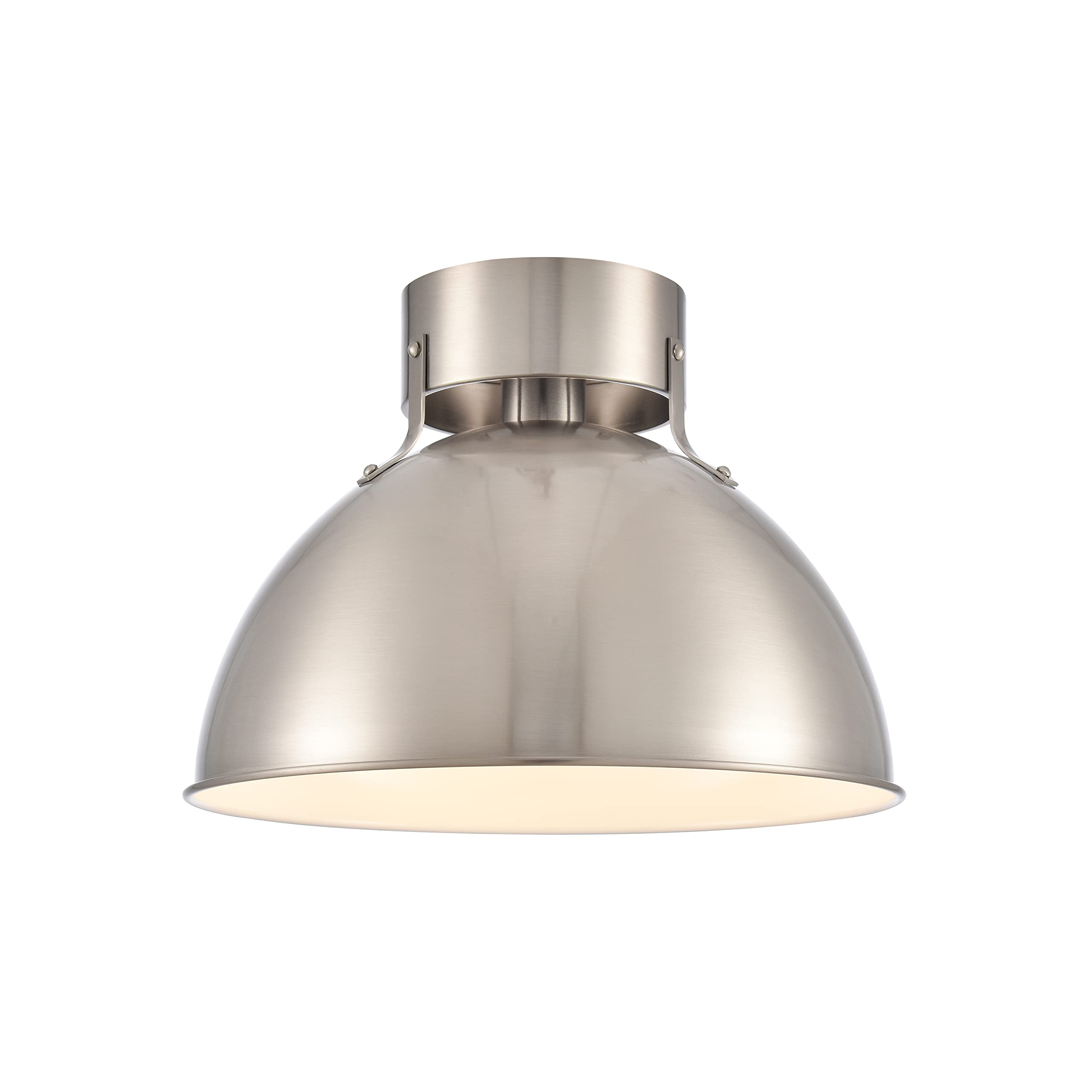 Elk Home 12" Zayne Semi Flush Mount Light - Matte White Metal Shade, Led & Dimmer Compatible