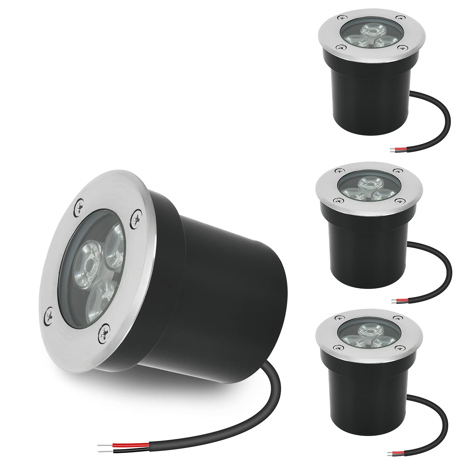 Achenge 3W Led Well Lights - Low Voltage Waterproof Landscape Lighting For Garden Pathway & Deck