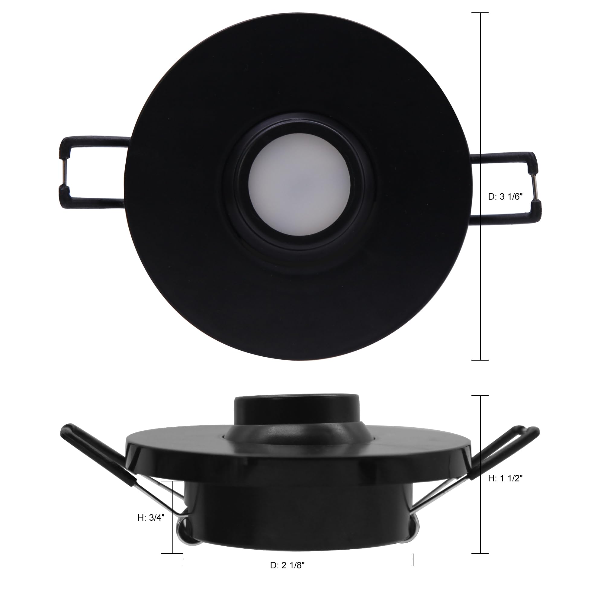 Facon Rotatable Puck Reading Light, 12V Interior Light, Black, Model RVR3RE-BK34, Pack of 1