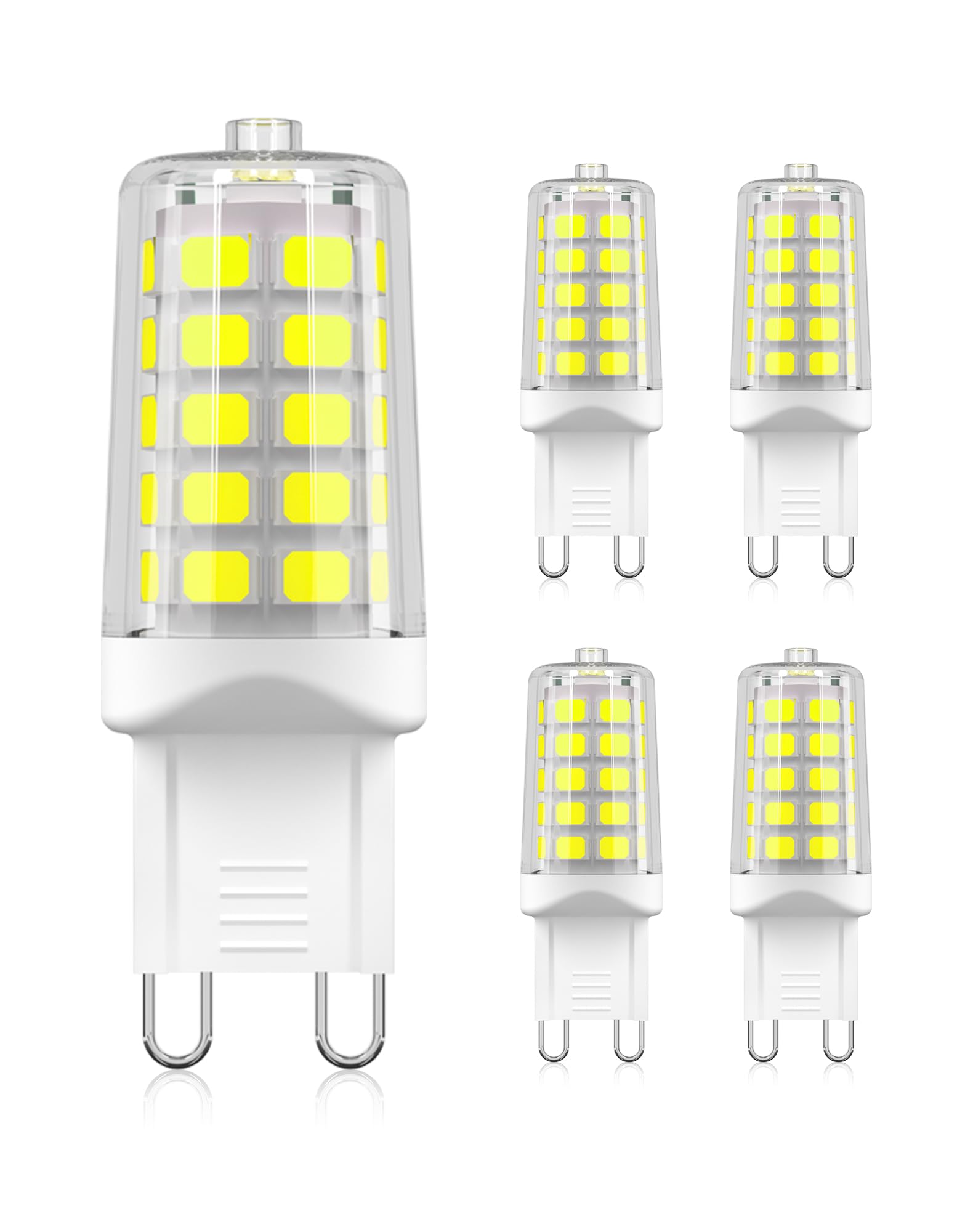 Gohdlamp G9 Led Bulbs, 40 Watt Equivalent T4 Chandelier Light Bulb, 6000K Daylight White 450 Lumens, Bi-Pin G9 Base Non-Dimmable
