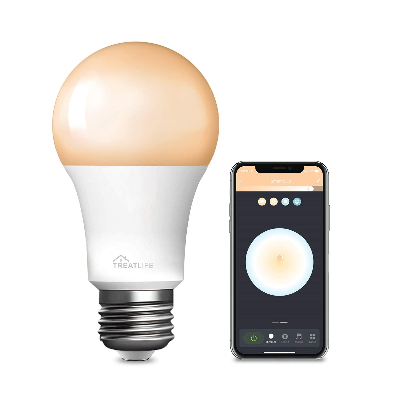 Treatlife Smart Light Bulbs, 2.4Ghz Wifi Led Light Bulb, Dimmable Smart Bulb Compatible With Alexa, Google Home, Smartthings, Ul