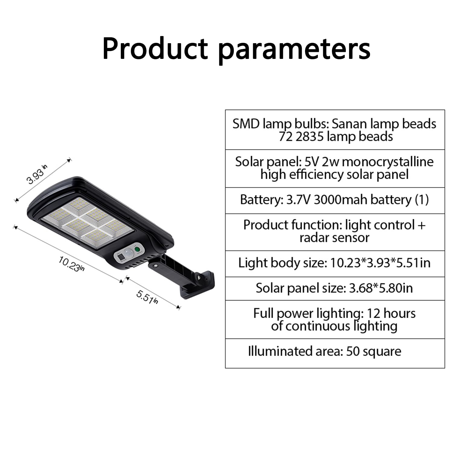 DHrtara 2 Pack 100W Solar Street Lights, Waterproof, Dusk to Dawn, Motion Sensor, Remote Control, Black, Model DH727