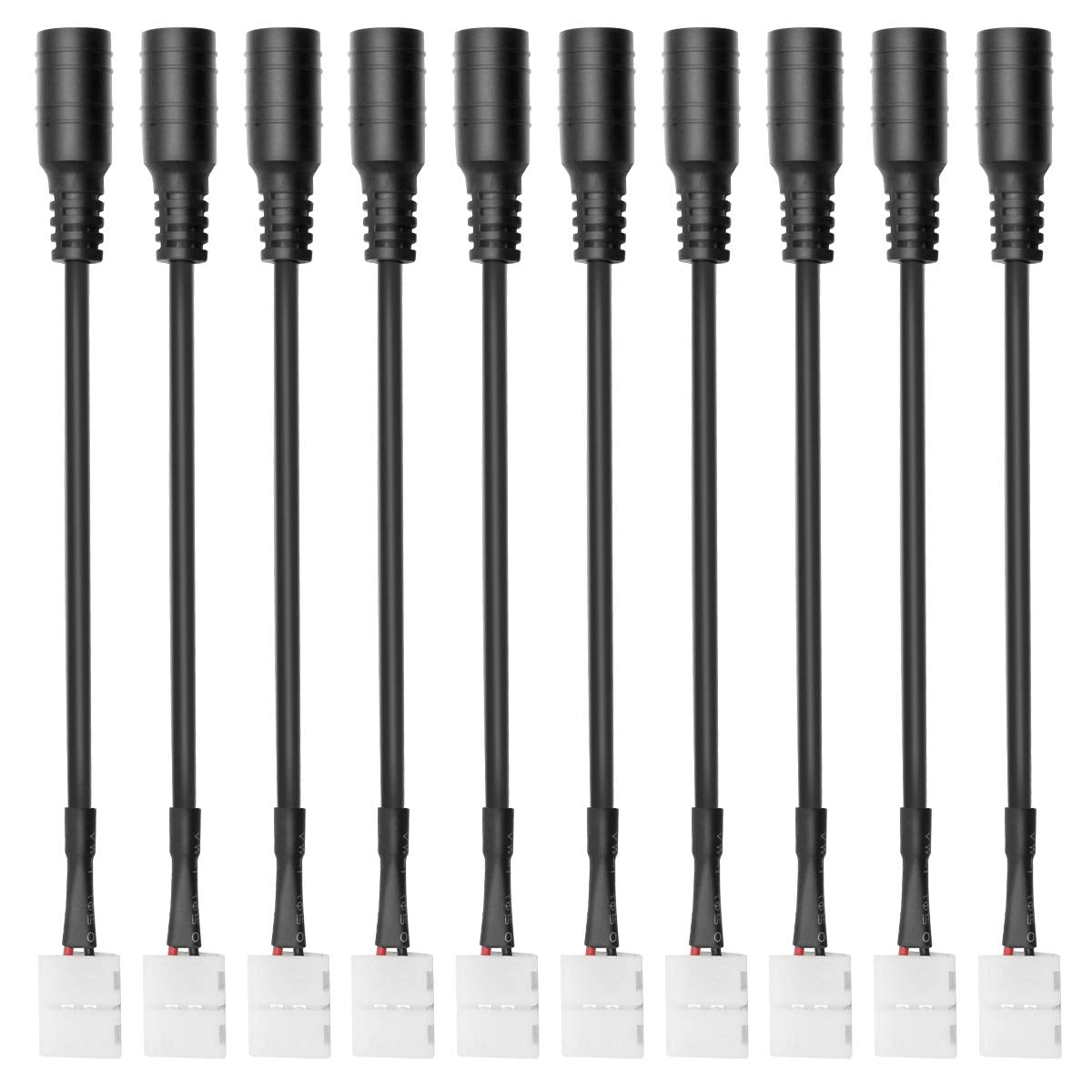 Lightingwill 10Pcs/Pack Strip To Dc Female Plug Solderless Snap Down 2Pin Conductor Led Strip Connector For Quick Splitter Conne