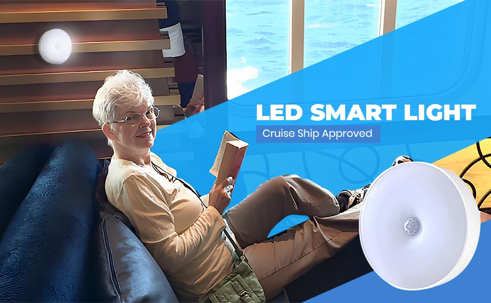 SAILPAK Ship-EEZ Magnetic Nightlight for Cruise Staterooms - White, Model SP-NL, Plastic Material