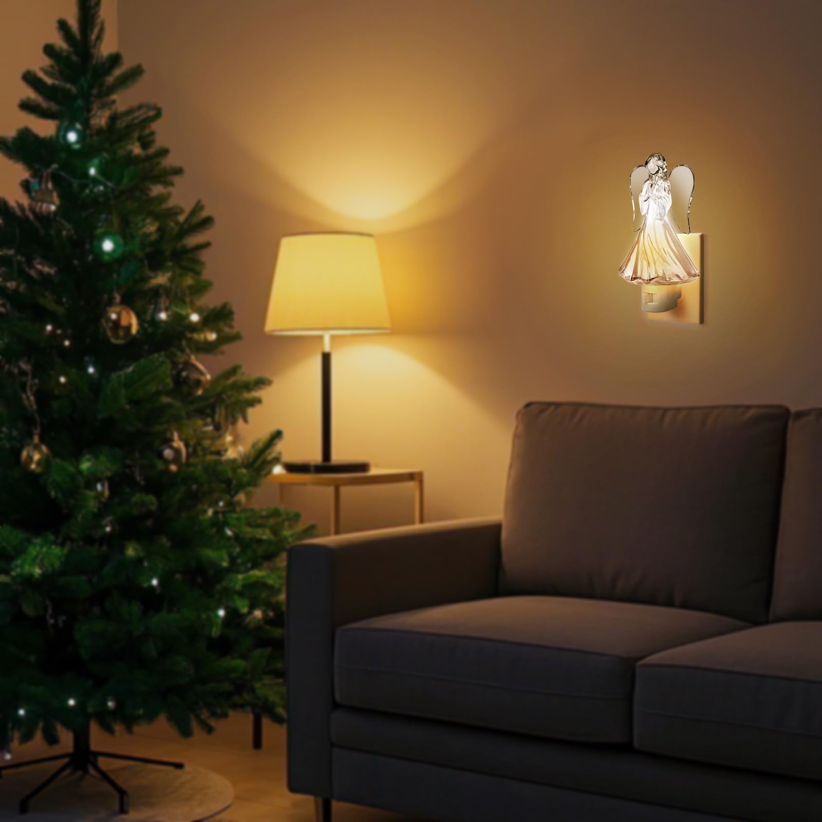 Huazhqing 2Pcs Praying Angel Night Light Plug Into Wall With 5W C7 Bulb  360 Degree Swivel Plug With On/Off Switch Angel Night Light For Bedroom Bathroom Kitchen Hallway  Holidays Gifts For Christmas