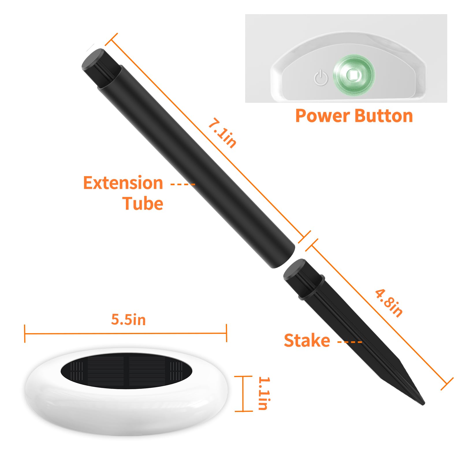 Intelamp Solar Garden Lights - Color Changing, 6 Pack, Colorful, Outdoor, Model 9c-6Pack, Made of Acrylonitrile Butadiene Styrene