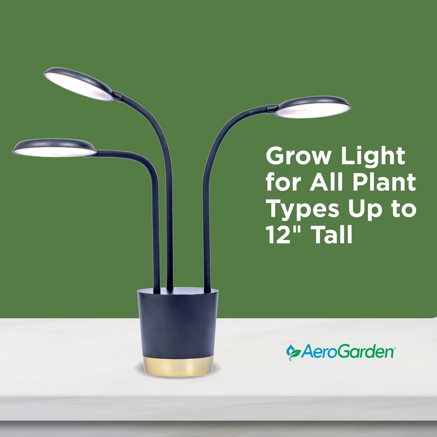 AeroGarden Trio Grow Light - Adjustable Indoor Plant Light, Black, Model 980204-0100