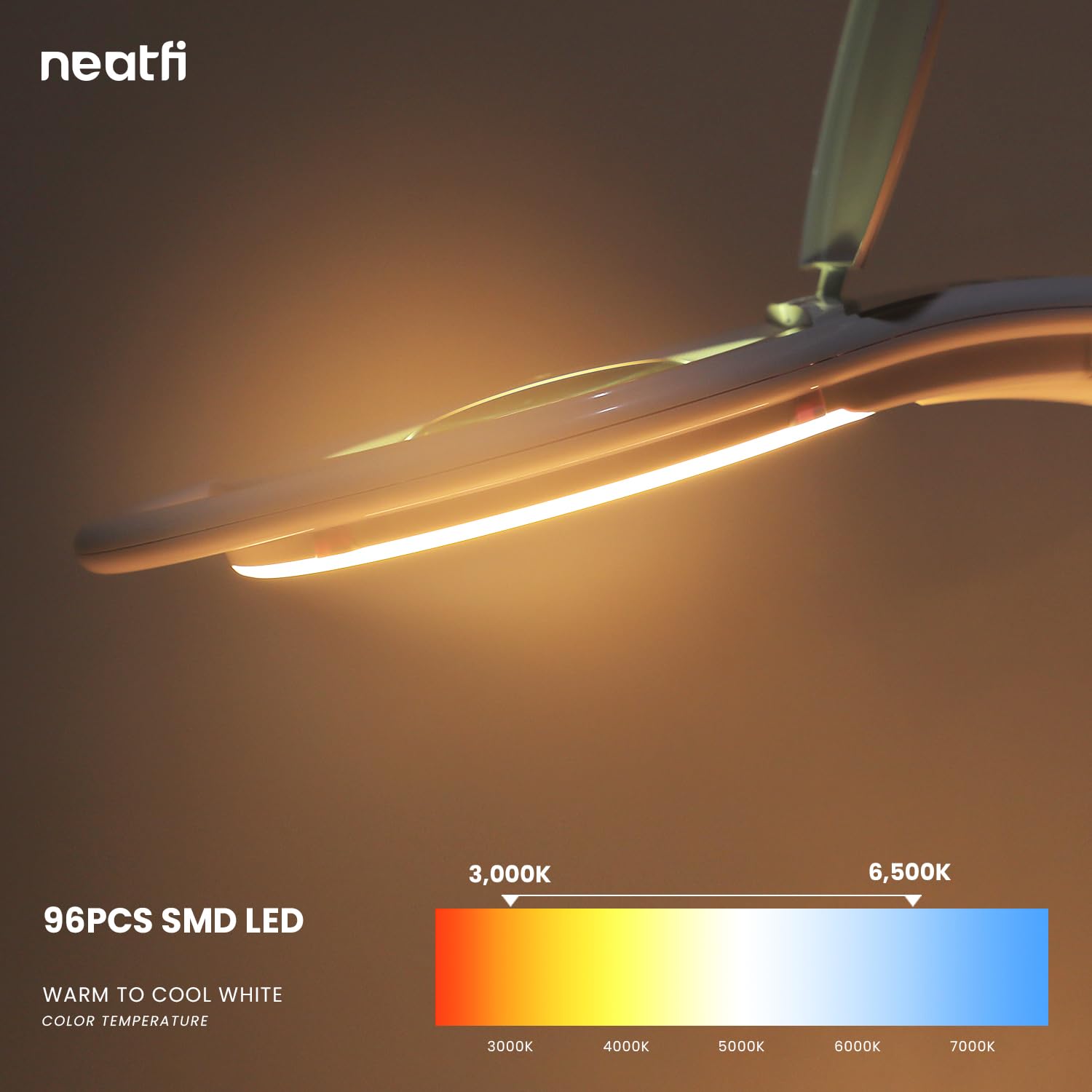 Neatfi Magnifying Lamp With Clamp, 5 Inch Lens, 3 Light Modes, 3000K-6500K, Dimmable, For Sewing, Painting, Jewelry Making, And