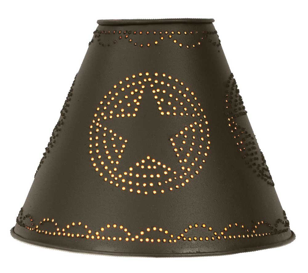 Ctw Home Collections Rustic Brown 4&quot; X 10&quot; Punched Tin Star Lamp Shade - Metal