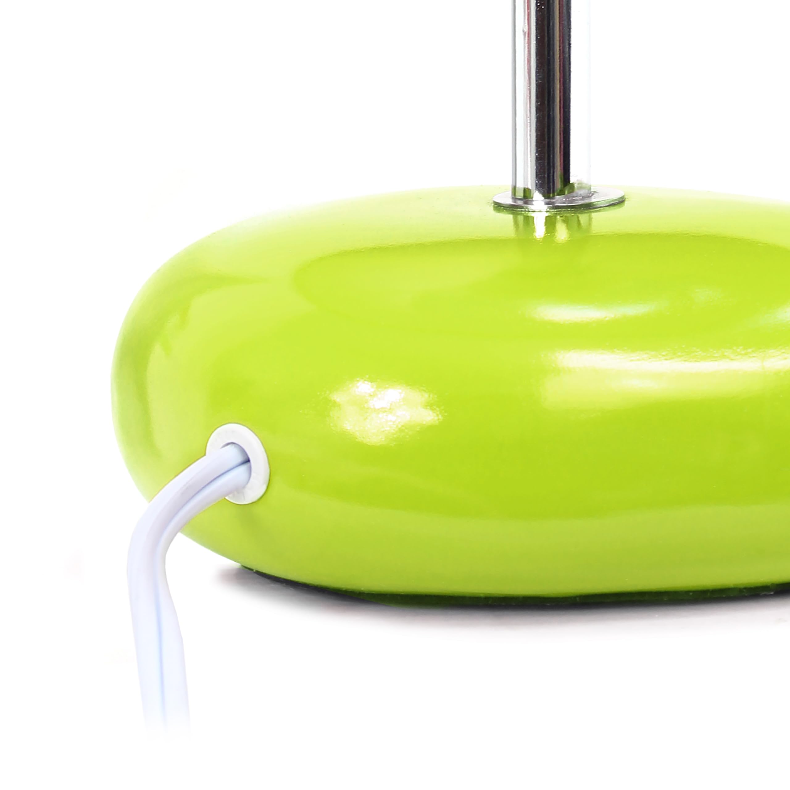 Simple Designs Lt1153-Grn Petite Circle Stone Table Lamp For Bedroom, Kids Room, Office, Living Room, Nursery, Reading Nook, Gre