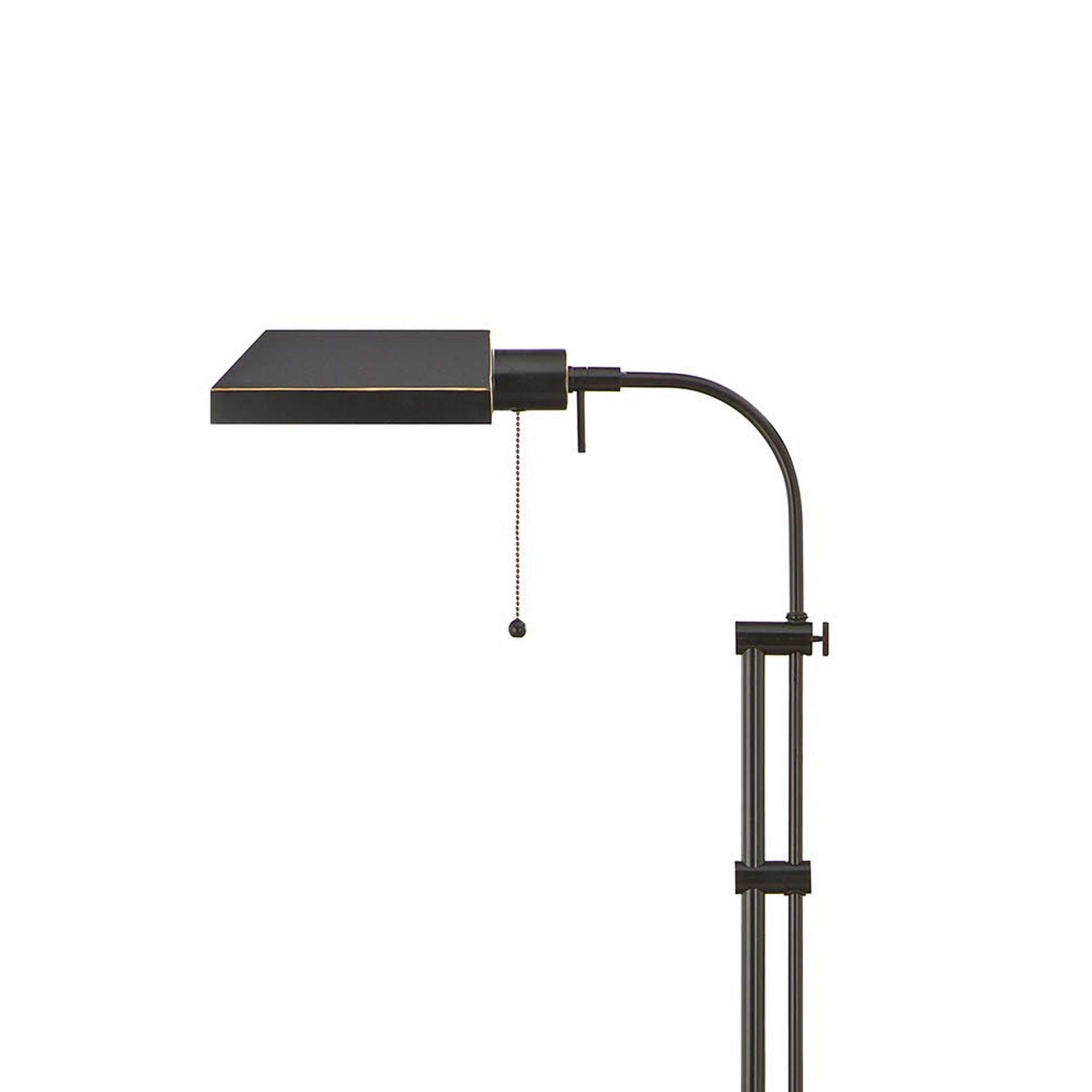 Benzara Metal Floor Lamp, Adjustable Pole, Rectangular Design, Black, Model BM225081