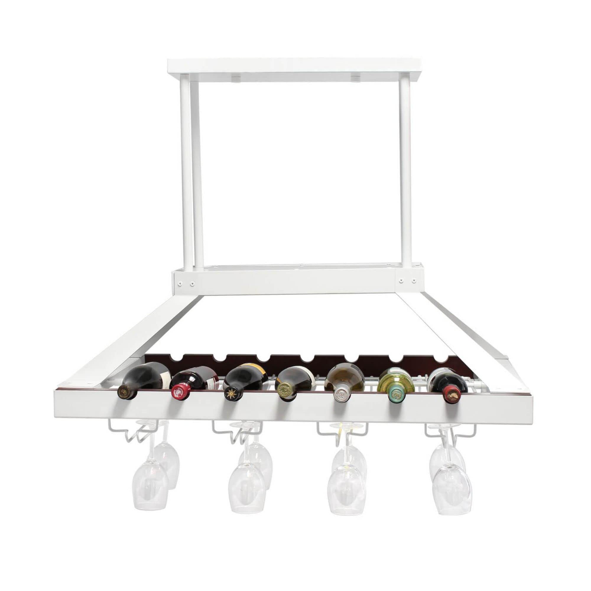 Elegant Designs Kitchen Hanging LED Light Pendant Chandelier, Steel, 36.25x21.5x49.13, White, Model WR1000-WHT