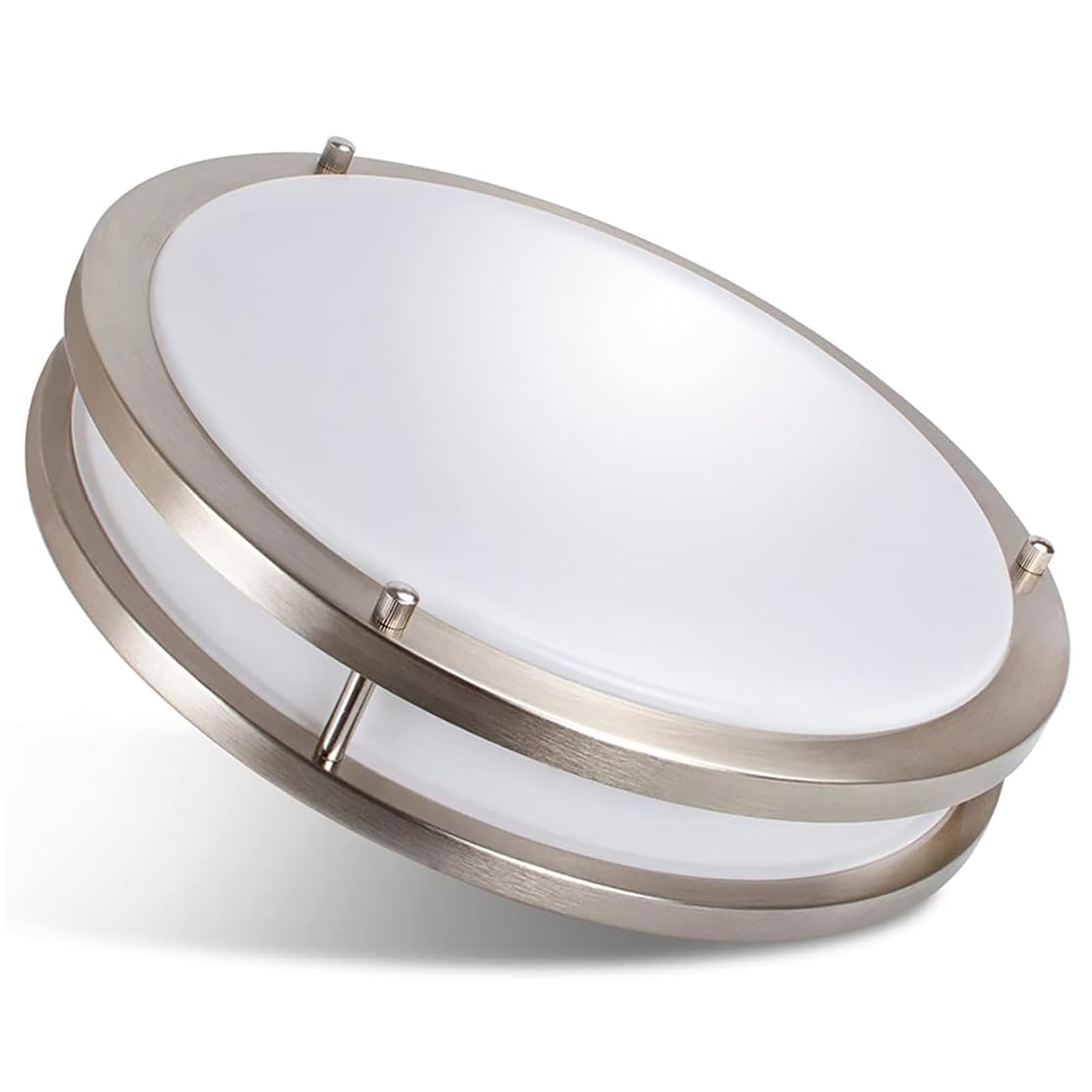 Drosbey 42W Dimmable LED Ceiling Light Fixture  Flush Mount Light Fixture for Kitchen  Bathroom  Bedroom  Garage  4200 Lumens  500W Equivalent  Daylight 5000K  Brushed Nickel