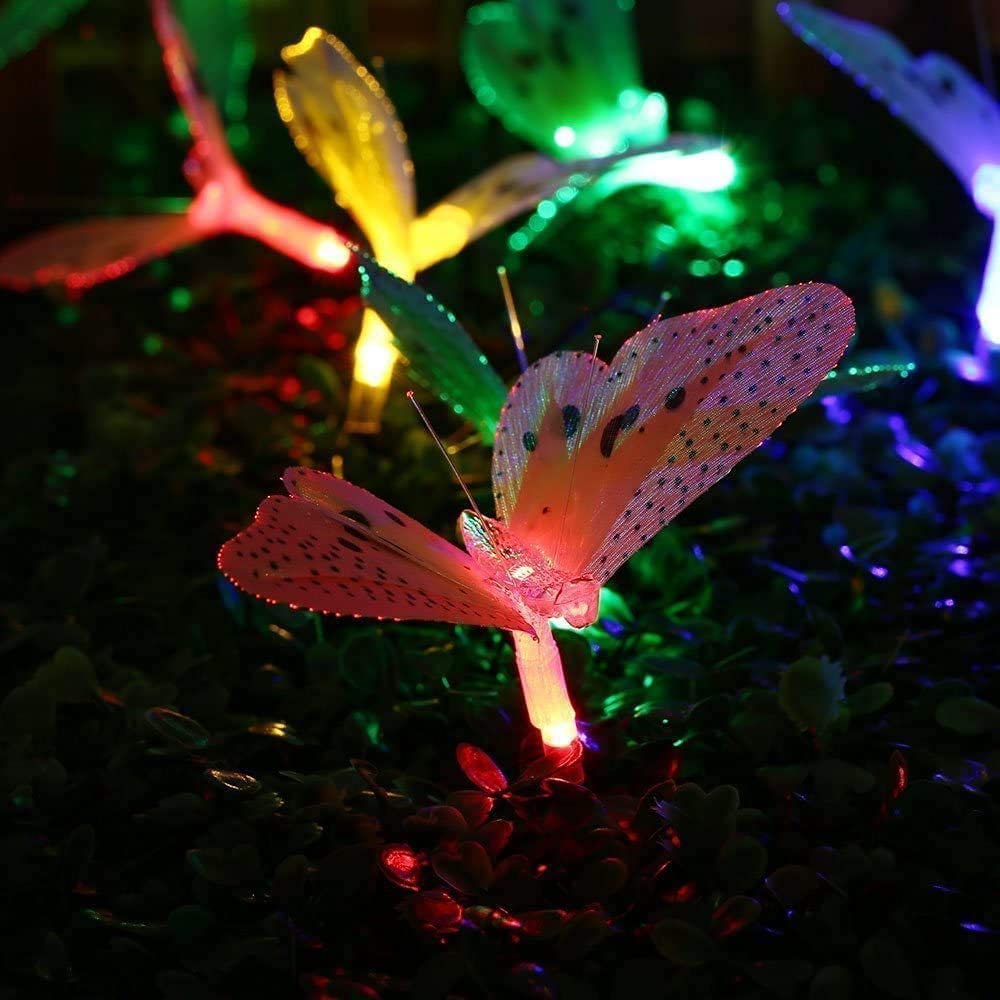 Berocia Butterfly String Lights - 24 LED Battery Powered Waterproof Fairy Lights for Indoor/Outdoor - Color Changing, Perfect for Parties & Weddings
