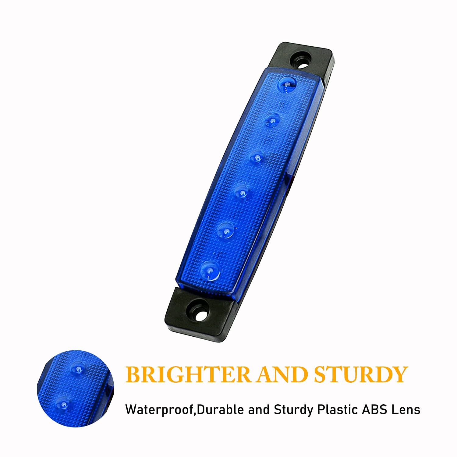 PSEQT LED Boat Interior Lights - Waterproof Marine Courtesy Light Strip, Blue, 10PCS, Colored Lens for Fishing, Pontoon, Kayak, Yacht