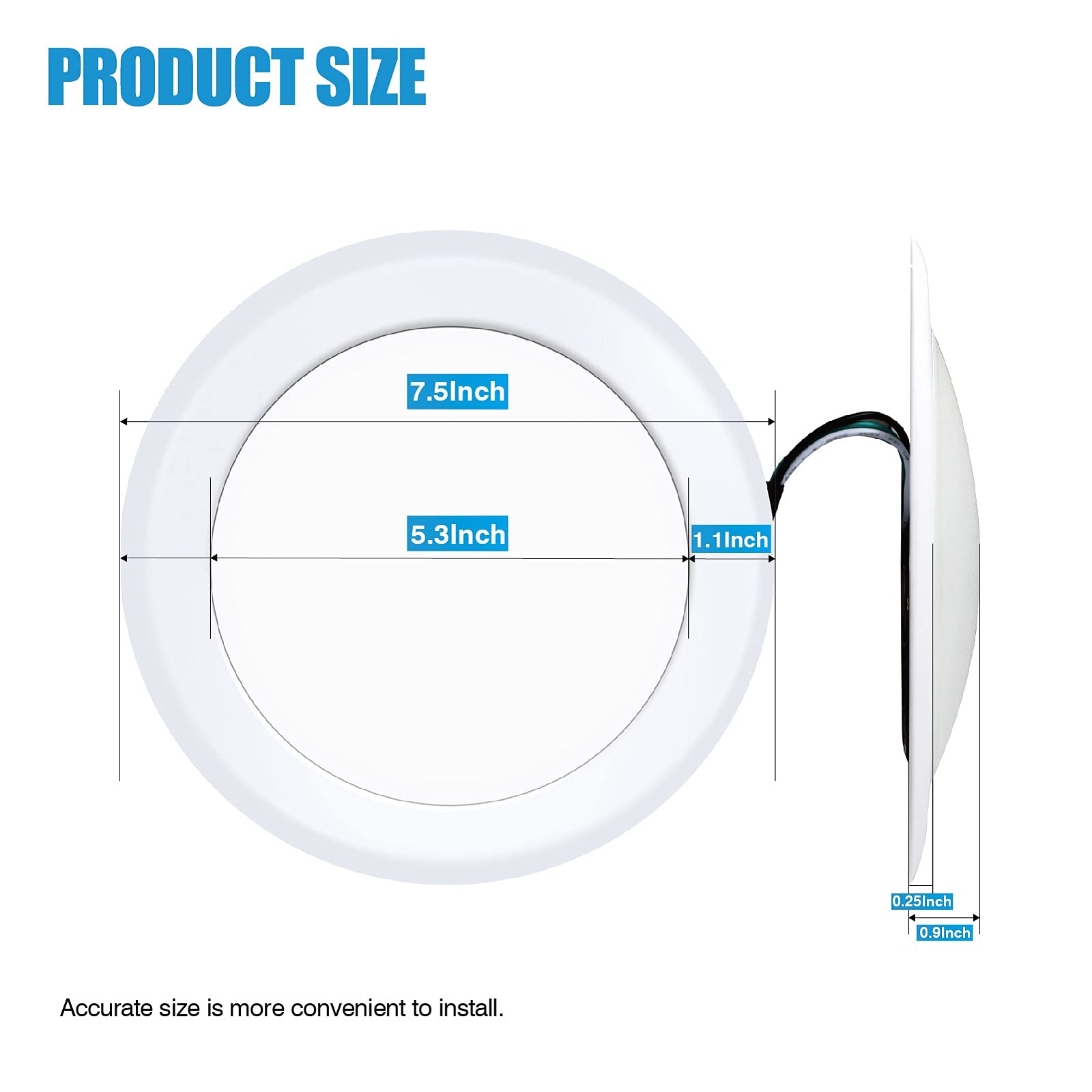 Ecoeler 6 Inch Dimmable Led Disk Light, 16.5W, 1000Lm, Aluminum Baffle, 5000K Daylight, Model Cdr616D