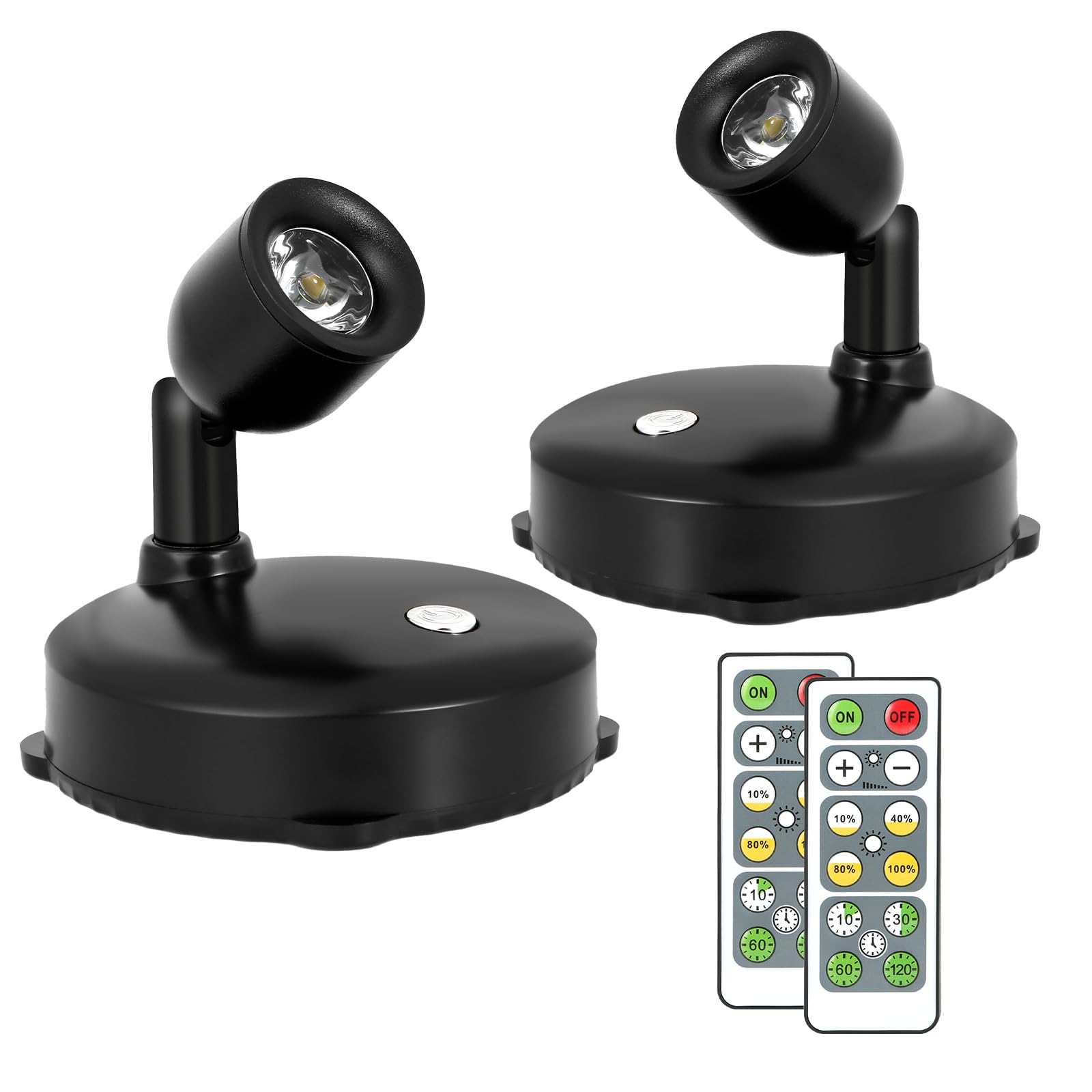 KANESIKI Cordless Spotlight Battery Operated, LED Plant Light, Dimmable Accent Light with Remote, Indoor Display Up Lighting for