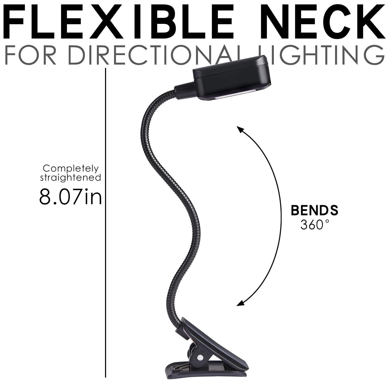 KunHe Rechargeable Book Light, Clip-on, Lightweight, 4 Pack, White, Model KH-J1