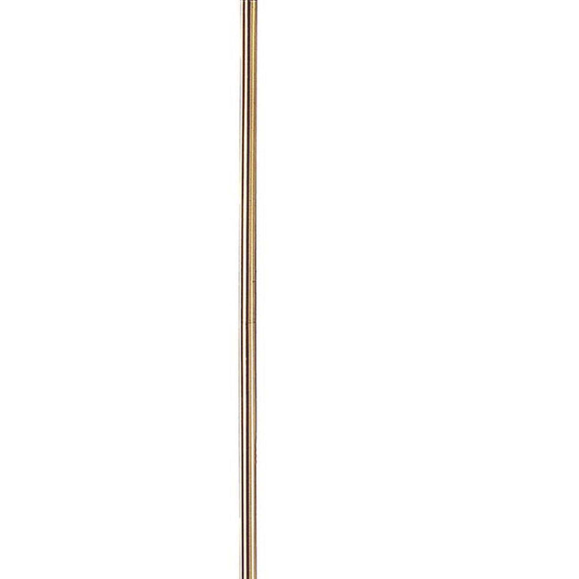 Benzara 150W 6 Way Metal Floor Lamp with Fabric Tapered Shade, Gold, Model BM220863