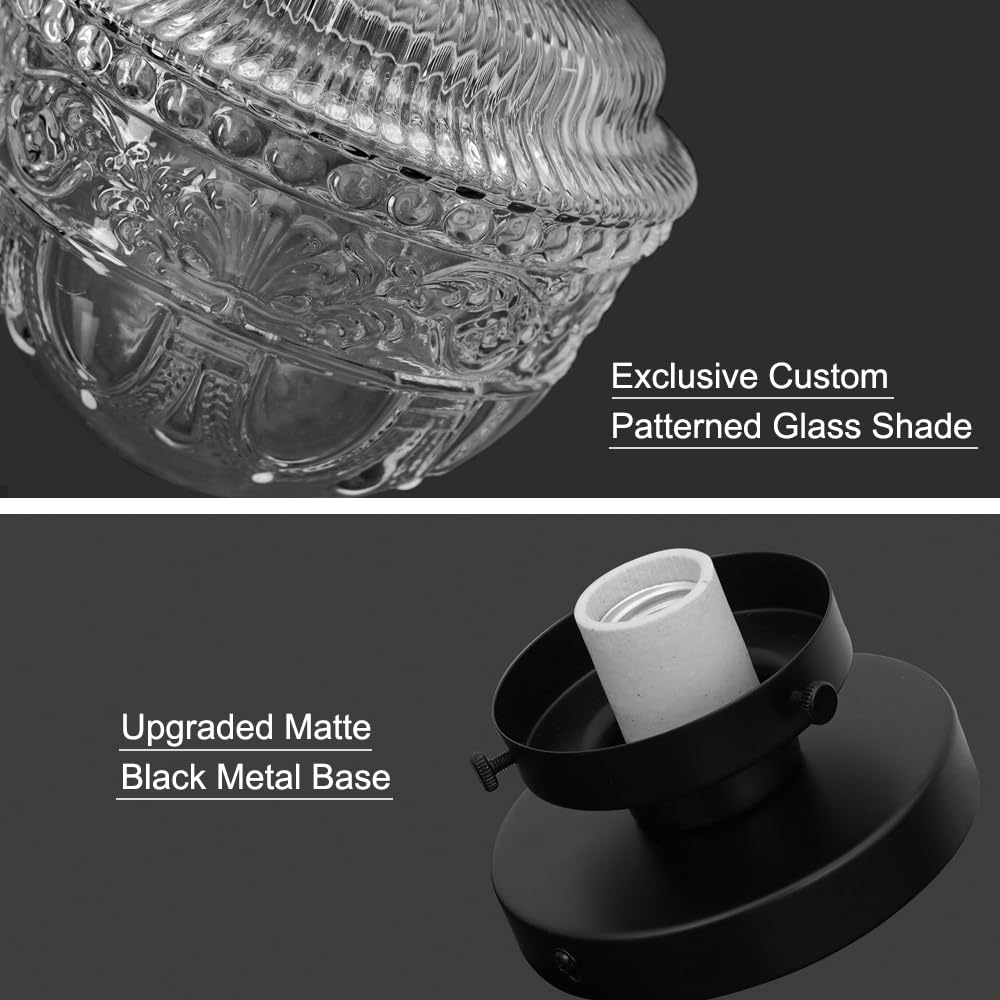 Dsmjfu Black Semi Flush Mount Ceiling Light, Small Hallway Light Fixture, Vintage Close To Ceiling Light Fixture For Bathroom, E