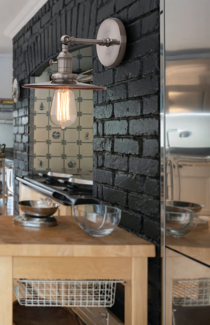 Phansthy Vintage Industrial Sconces Wall Lighting, 1-Light Wall Sconce With Switch And 7.9'' Metal Shade, 180 Degree Adjustable