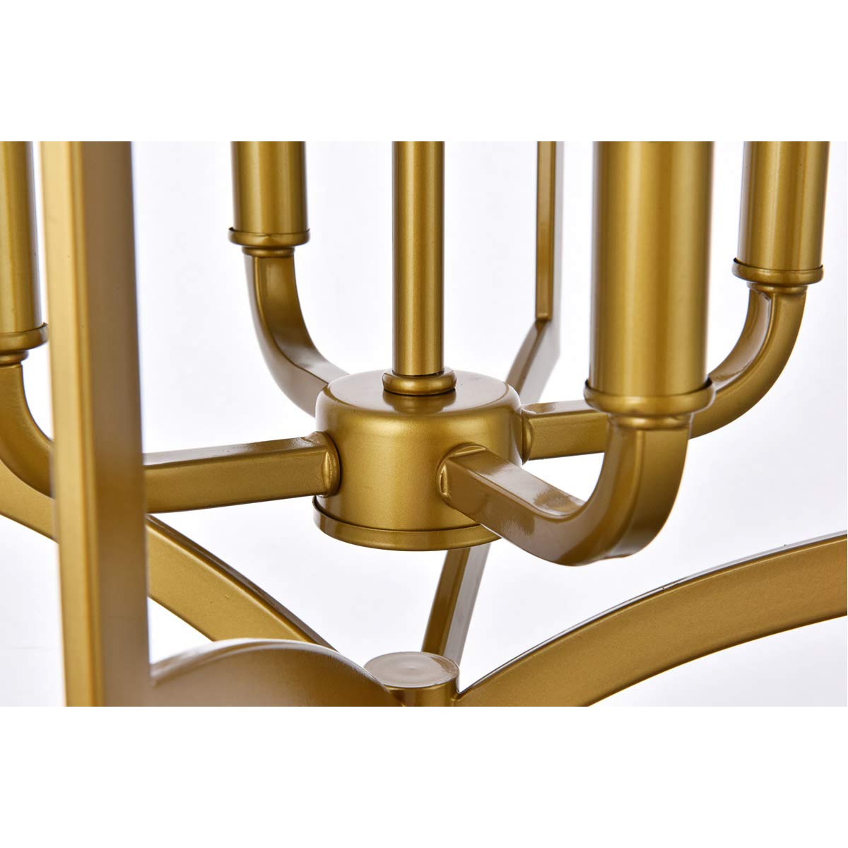 Living District Kiera 4-Light Mid-Century Metal Pendant in Brass