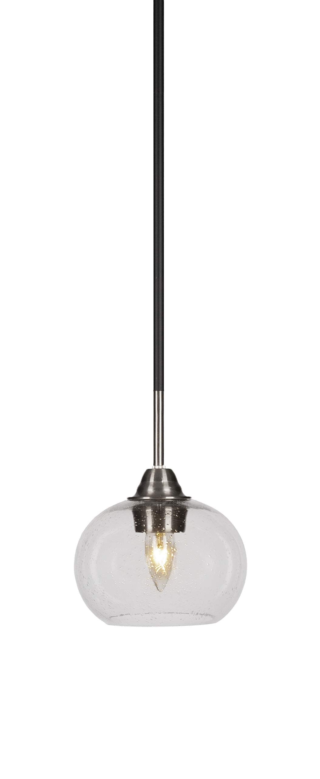 Toltec Lighting Paramount 1 Light Mini Pendant In Matte Black & Brushed Nickel (3401-Mbbn-202)