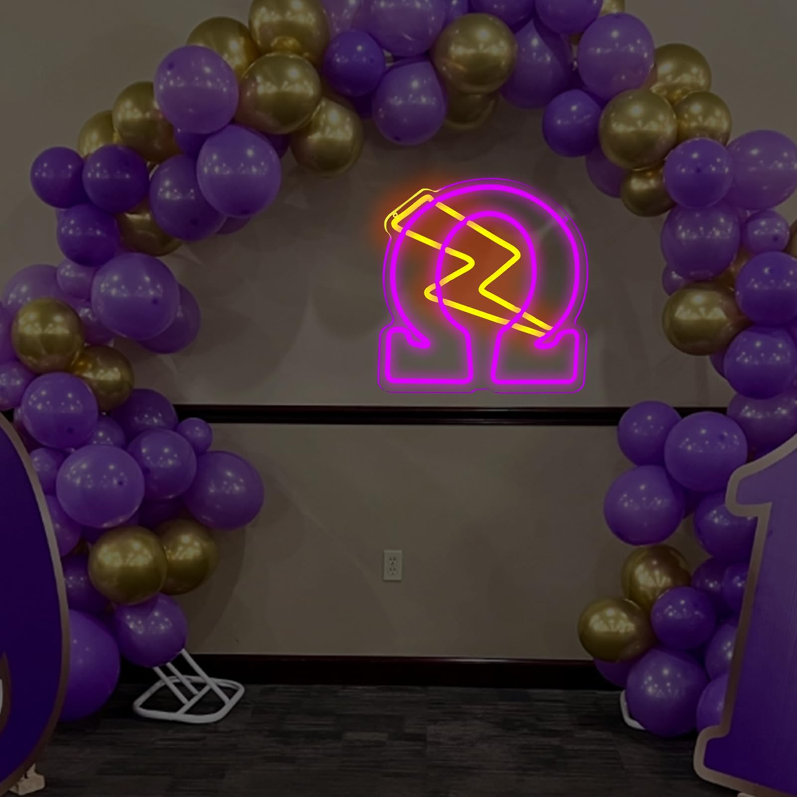 Tiabuy Neon Wall Sign for Psi Phi Fraternity, 13"x12", Purple Acrylic with Dimmer, USB Powered Party Decor and Gifts