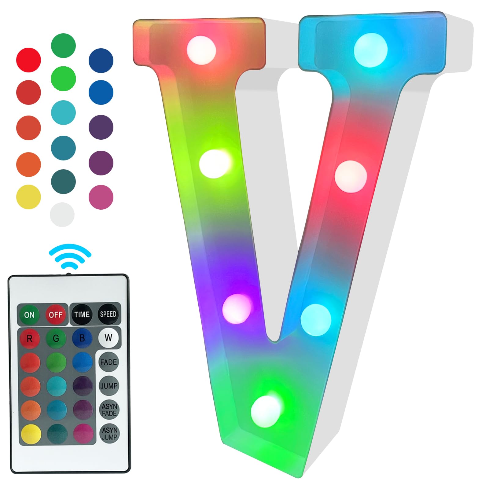 Glintee LED Letter Lights, Battery Powered Marquee Light Up Signs Remote Control Color Changing for Wall, Bedroom, Teen Girl Wal