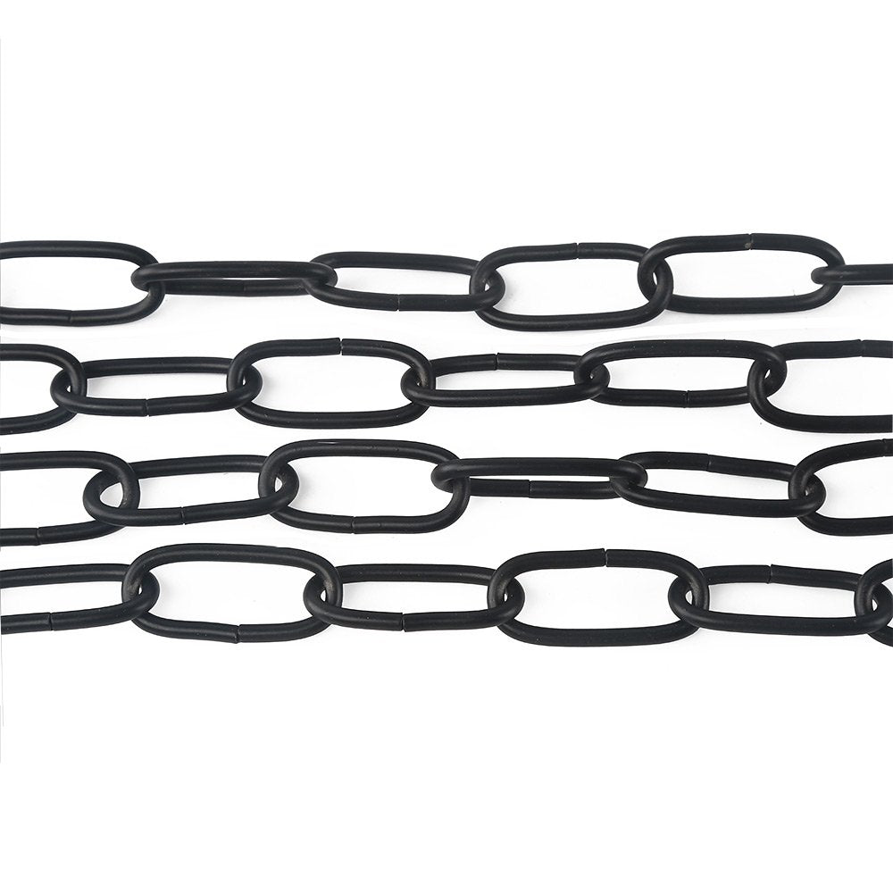 Laluz 19 Feet Black Ceiling Lighting Fixture Chain, With 2 Adjustable Buckles,Extra Loop For Chandelier