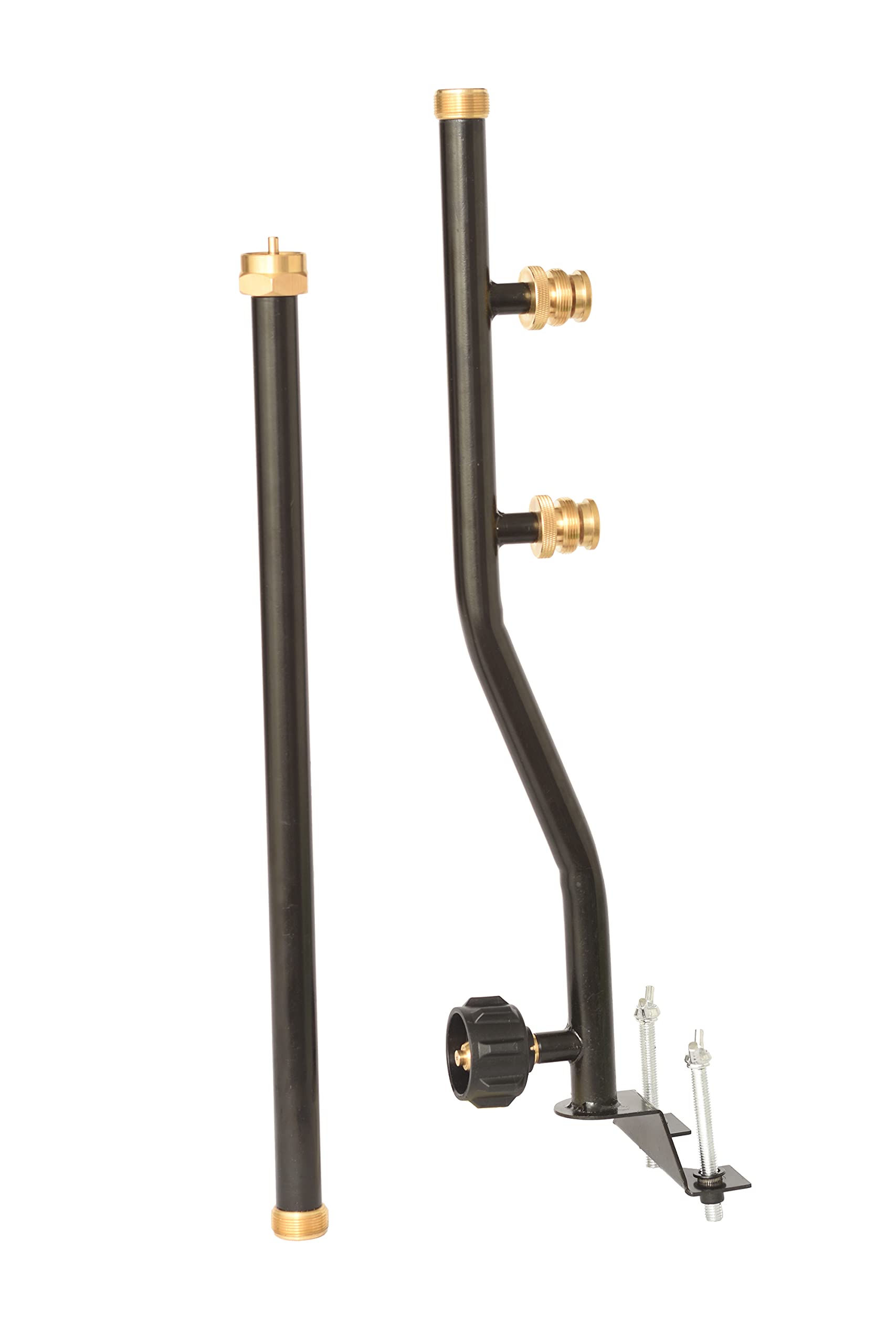 Flame King FK-DP2PC Propane Distribution Post, 3 Outlet Adapter for Stove & Lanterns, Black, Perfect for Camping