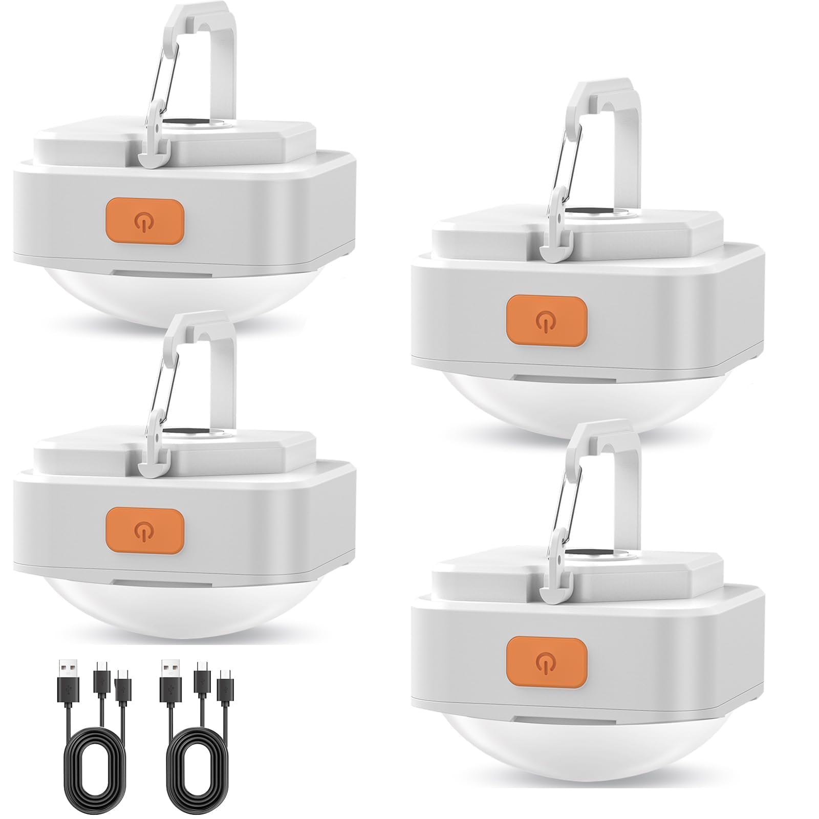 FLY2SKY Rechargeable Camping Lights Mini LED Lanterns 4 Pcs White Model HF2403002
