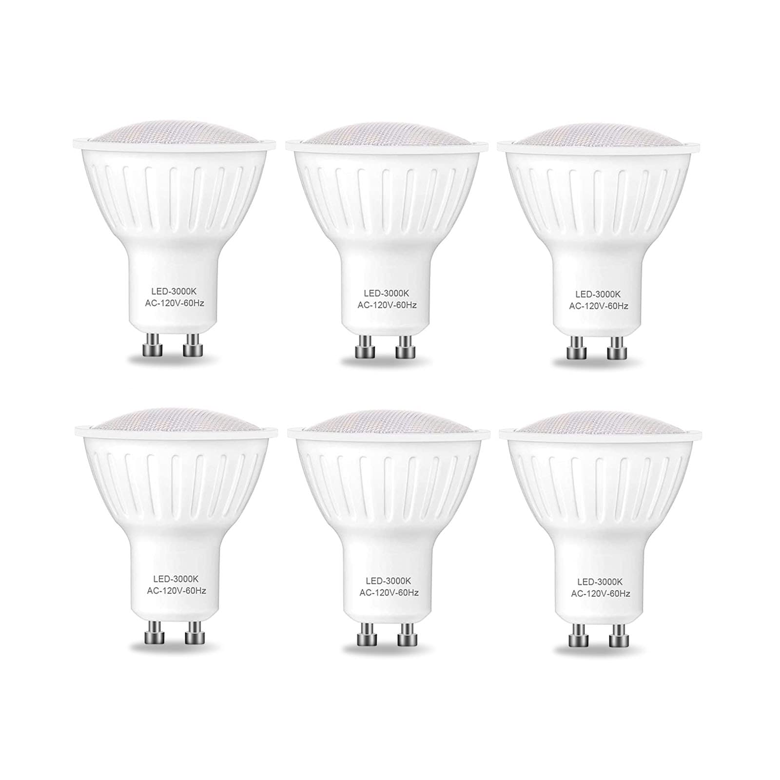 Led Gu10 Dimmable Led Replacement For Halogen Bulb - Mr16 Shape Gu10 Base For Accent, Recessed, Track Lighting, 120°Beam Angle, 3000K Soft Light Gu10 Flood Light Bulb,(6 Pack)